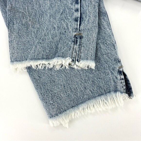 KanCan Acid Wash High Rise Distressed Mom Jeans Fray Hem 15/31 - Picture 6 of 8